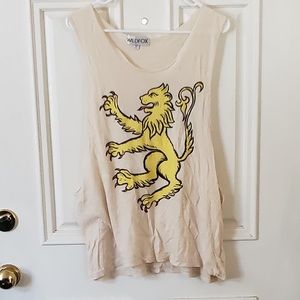 Wildfox Lion Crest/Coat of Arms Muscle Tank Top